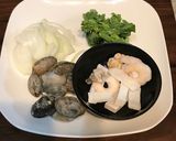 菜の花と魚介の味噌バターソースパスタ作り方1写真