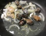 菜の花と魚介の味噌バターソースパスタ作り方5写真