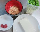 簡単！豆腐とカイワレの梅かつお作り方1写真