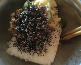 ごま塩で旨い！納豆とポテサラのまぜご飯作り方2写真