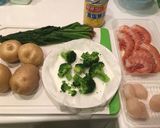 海老と帆立と温野菜のグリル風作り方1写真