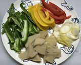 鶏むねとたけのこ、パプリカの酒粕炒め作り方1写真