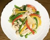 鶏むねとたけのこ、パプリカの酒粕炒め作り方7写真