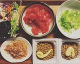 九条ねぎたっぷりマグロ納豆海藻大根サラダ作り方1写真