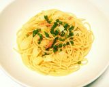 新じゃがと鮭フレークの醤油バタースパ♪作り方4写真