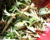 水菜と干し桜えびの胡麻豆腐和え作り方2写真