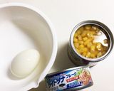 ゆで卵もほうれん草のツナコーン和え♡作り方1写真