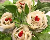 パクチーとフェンネルの薔薇餃子(鶏肉)作り方7写真