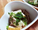 山東菜&厚揚げ&しめじ&ネギのおひたし♪作り方4写真