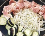 鶏肉とナスともやしの照り焼き煮作り方3写真