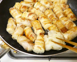 豚ばら薄切り肉巻き！豆腐の焼肉のたれ焼き作り方10写真