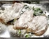 鶏ムネ肉の春菊チーズはさみ焼き♪ヘルシー作り方7写真