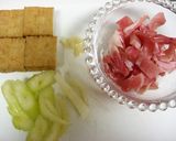 厚揚げ、豚肉、セロリの甜面醤炒め☆作り方1写真