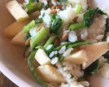 納豆とリンゴのほうれん草ご飯作り方4写真