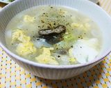 マロニー入りボリューム卵スープ作り方3写真