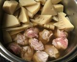 筍と豚小間にぎにぎ団子の煮物作り方4写真