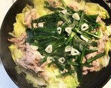 春キャベと豚しゃぶ肉の簡単白だしさっと煮作り方5写真