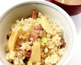 バター香る☆筍とベーコンの炊き込みごはん作り方6写真