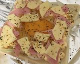 朝食に★ベーコンオニオンエッグトースト作り方2写真