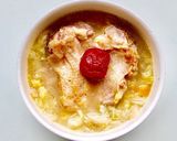 白菜と鶏肉の梅スープ作り方3写真