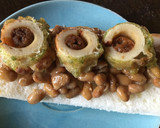 納豆とキーマカレー磯辺揚げのトースト作り方3写真