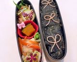 春のガーリー海苔弁当 簡単 4月弁当作り方5写真