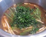 蕨の大葉とにんにく味噌出汁浸し作り方4写真