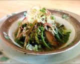 蕨の大葉とにんにく味噌出汁浸し作り方5写真