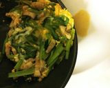 小松菜と豚バラ肉の豚骨味風♡玉子とじ♪作り方11写真
