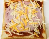 ピザソース☆Wハムチーズホットサンド作り方1写真