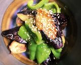 簡単調理！ナスとピーマンのからし煮浸し風作り方5写真