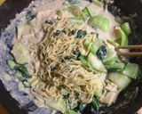 青梗菜の豆乳味噌クリーム焼きそば作り方4写真