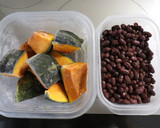 夕弁当♪南瓜と魔法瓶ゆで小豆のいとこ煮作り方1写真