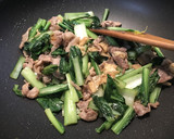 小松菜と豚肉のオイスターソース炒め作り方4写真