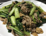 小松菜と豚肉のオイスターソース炒め作り方5写真