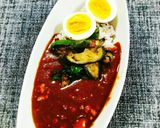 ひき肉カレー☆なすとピーマンのソテー添え作り方4写真