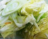 鳥胸肉の茹で汁と春野菜の中華丼作り方3写真