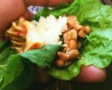 気分は焼き肉♪焼豚納豆を葉っぱで巻き巻き作り方4写真