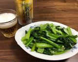 ビールが進む…ニンニクが効いた青菜炒め！作り方8写真