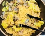 春キャベツとタケノコとアサリのパスタ作り方8写真