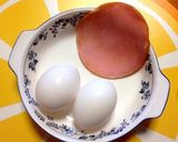 休日の朝の定番！ハムエッグ作り方1写真