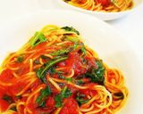 セルバチコ(ルッコラ)のトマトパスタ作り方9写真