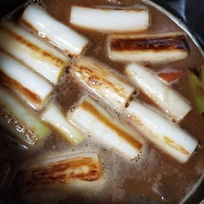 もつにネギ モツ煮込み残り✿焼きネギ入れ アレンジ❓ by 飛んでぶー