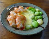 海老とそら豆の黄身酢ムース添え作り方6写真
