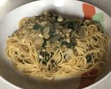 稚貝とほうれん草のバター醤油味のパスタ作り方6写真