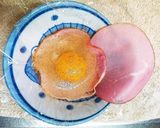 我が家のレンチン♪ハムエッグ作り方1写真