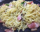アスパラと椎茸とベーコンの焼きそば作り方5写真