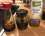 絹さやと鶏ささみのハニーマスタード和え作り方1写真