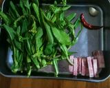 くきたち菜とベーコンのにんにく炒め作り方1写真