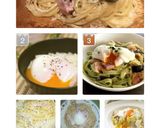アスパラベーコン◎温泉玉子のカルボナーラ作り方1写真
